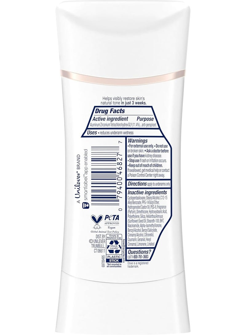 Dove Antiperspirant Deodorant Stick Even Tone, 48H Sweat & Odor Protection, Soft & Nourished Underarms, 74g - Image 2
